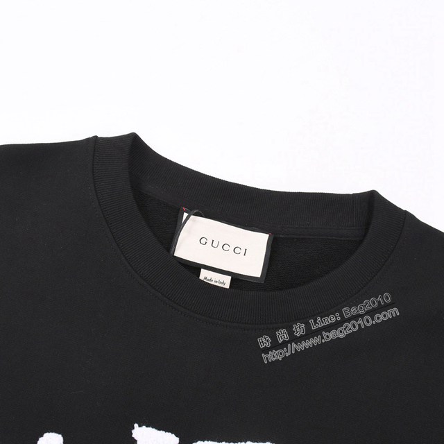 Gucci古奇專櫃古馳2023FW新款毛巾繡圓領衛衣 男女同款 tzy3187